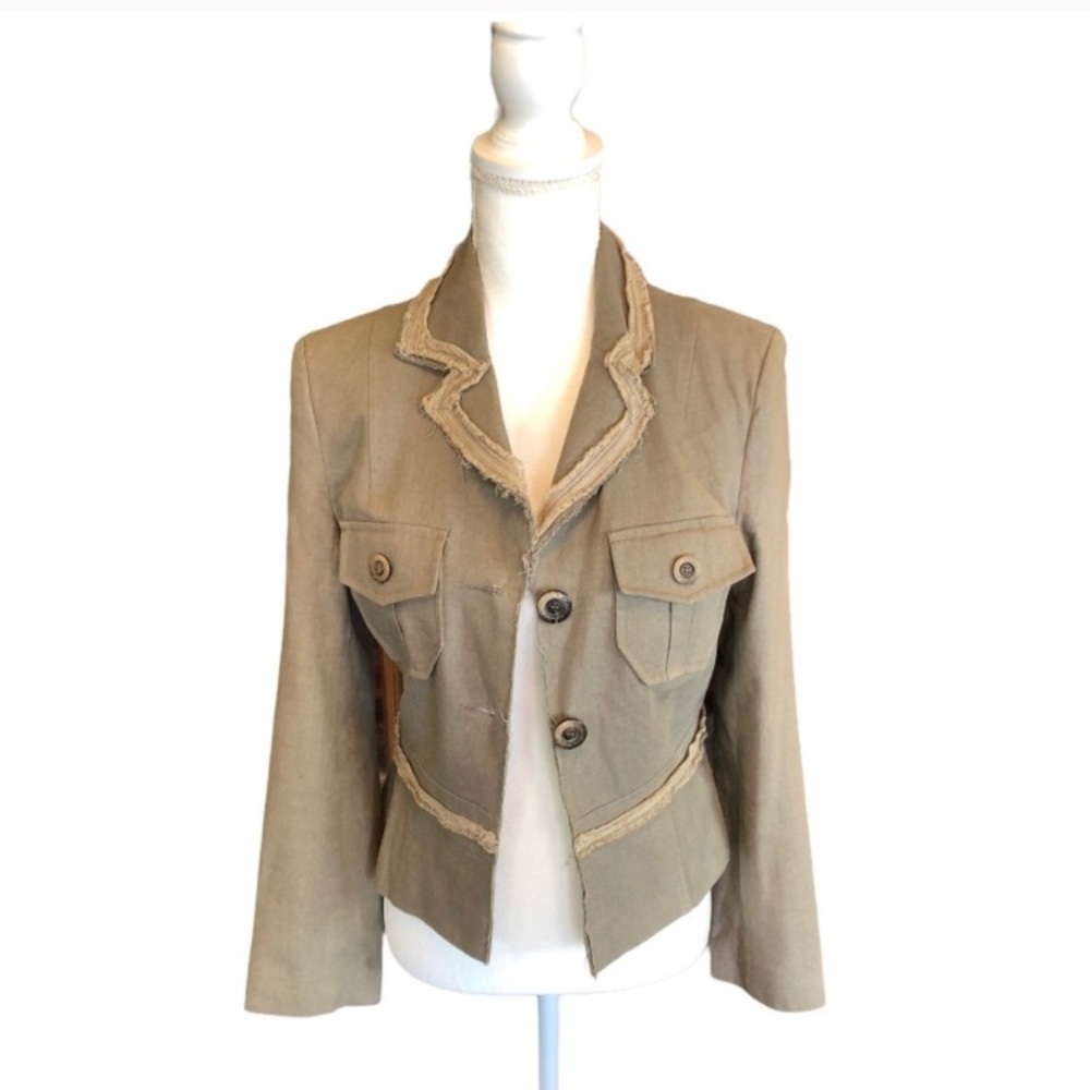 River Island Dark Khaki Fitted Jacket 10